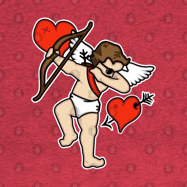 Dabbing Cupid Funny Valentines Day Gift Idea by ChattanoogaTshirt